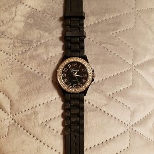 Womens Geneva Silicone Jeweled watch